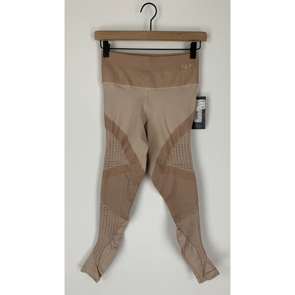 NUX Breathe Mesh Legging Womens Medium Peachy Sand New Workout Athletic - Picture 3 of 10